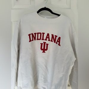 White Indiana University crewneck